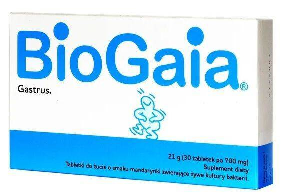 BioGaia Gastrus Bakterie Kwasu Mlekowego o Smaku Mandarynkowym Wsparcie Układu Pokarmowego 30 Tabletek Best Before 29.01.26