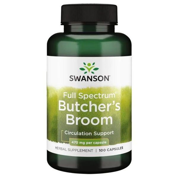 Swanson Full Spectrum Butcher's Broom 470mg Ruszczyk Wspiera Zdrowie Nóg 100 Kapsułek