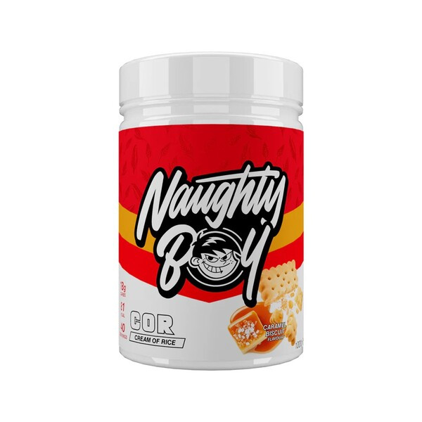 Naughty Boy Cream of Rice Karmelowe Ciasteczko Odżywka Węglowodanowa w Proszku na Energię i Wsparcie Mięśni 1000g