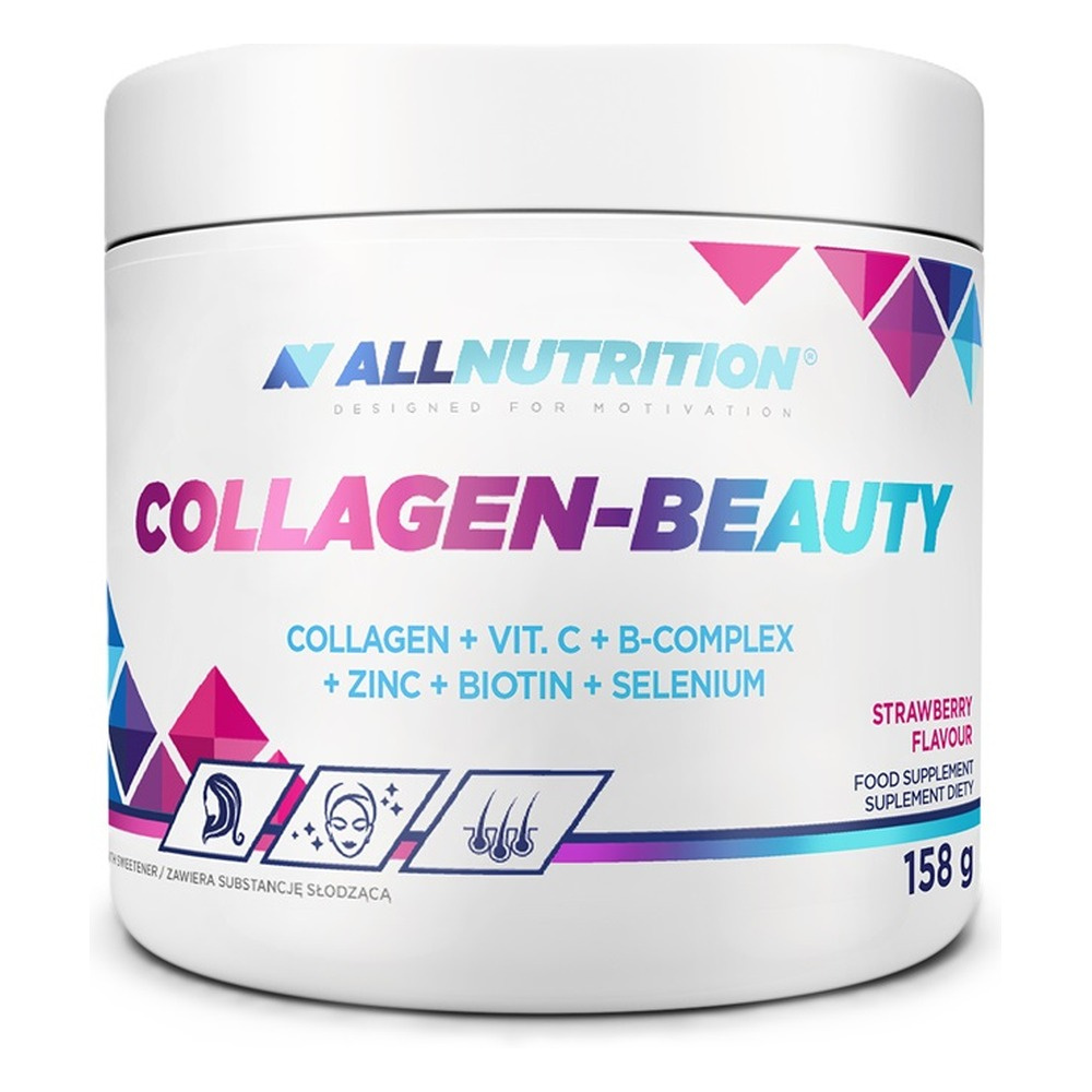 Allnutrition Collagen-Beauty Hydrolyzed Beef Collagen with Vitamin and Mineral Complex Strawberry 158g