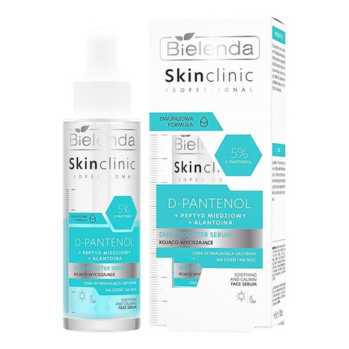 Bielenda Skin Clinic Professional D-panthenol Dual Booster Kojąco - Wyciszające Serum dla Skóry Suchej i Podrażnionej na Dzień i na Noc 45ml
