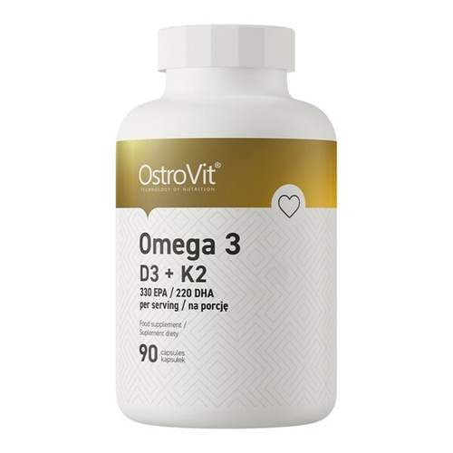 OstroVit Omega 3 D3 + K2 olej rybi EPA DHA 90 kapsułek miękkich