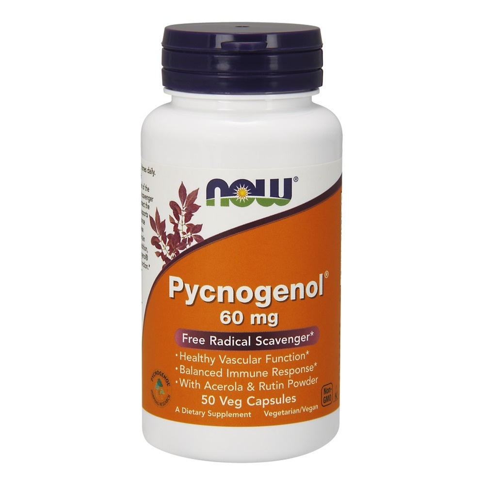 Now Foods Pycnogenol with Acerola & Rutin Powder 60mg Immune Support 50 Capsules