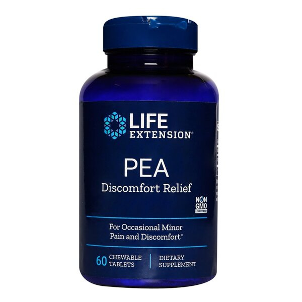 Life Extension PEA Discomfort Relief For Occasional Minor Pain 60 Chewable Tablets