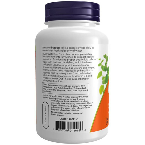Now Foods Water Out Wspiera Zdrowie Dróg Moczowych 100 Kapsułek