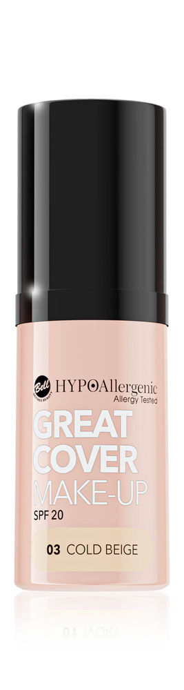 Bell HypoAllergenic Great Cover Make-Up SPF20 Hypoalergiczny Intensywnie Kryjący Podkład w Musie 03 Cold Beige 20g