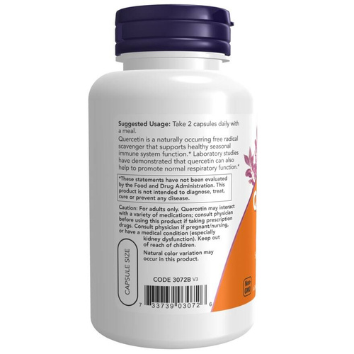 Now Foods Quercetin 500mg Kwercetyna Wspiera Odporność Organizmu 100 Kapsułek
