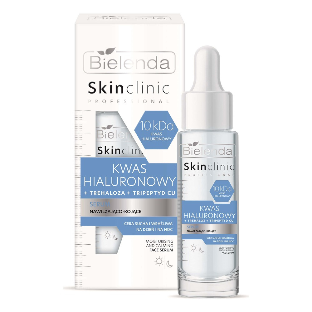 Bielenda Skin Clinic Professional Hyaluronic Acid Moisturizing and Soothing Serum for Dry and Sensitive Skin Day and Night 30ml