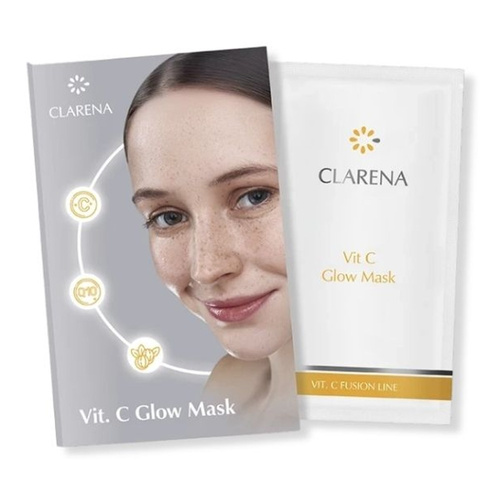 Clarena Vit C Fusion Line Maska Kremowa z Witaminą C Intensywne Rozświetlenie dla Skóry Zmęczonej 5ml