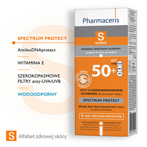 Pharmaceris S Krem o Szerokopasmowej Ochronie SPF 50+ dla Dorosłych i Dzieci do Twarzy i Okolic Oczu 50ml + 50ml Gratis