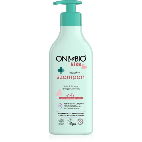 OnlyBio Baby Łagodny Szampon dla Dzieci powyżej 3 Roku Życia dla Skóry Wrażliwej i Delikatnej 300ml