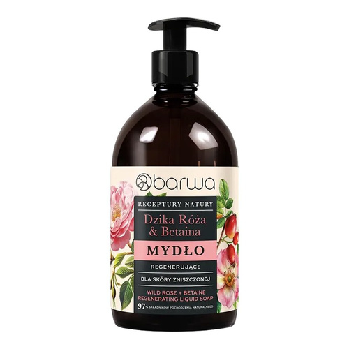Barwa Recipes of Nature Regenerating Liquid Soap Wild Rose Betaine for Damaged Skin 480ml