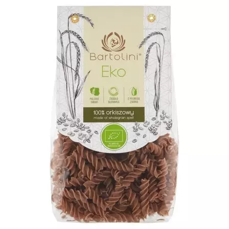 Bartolini Ekologiczny Makaron Świderek w 100% Orkiszowy z Pełnego Ziarna 250g
