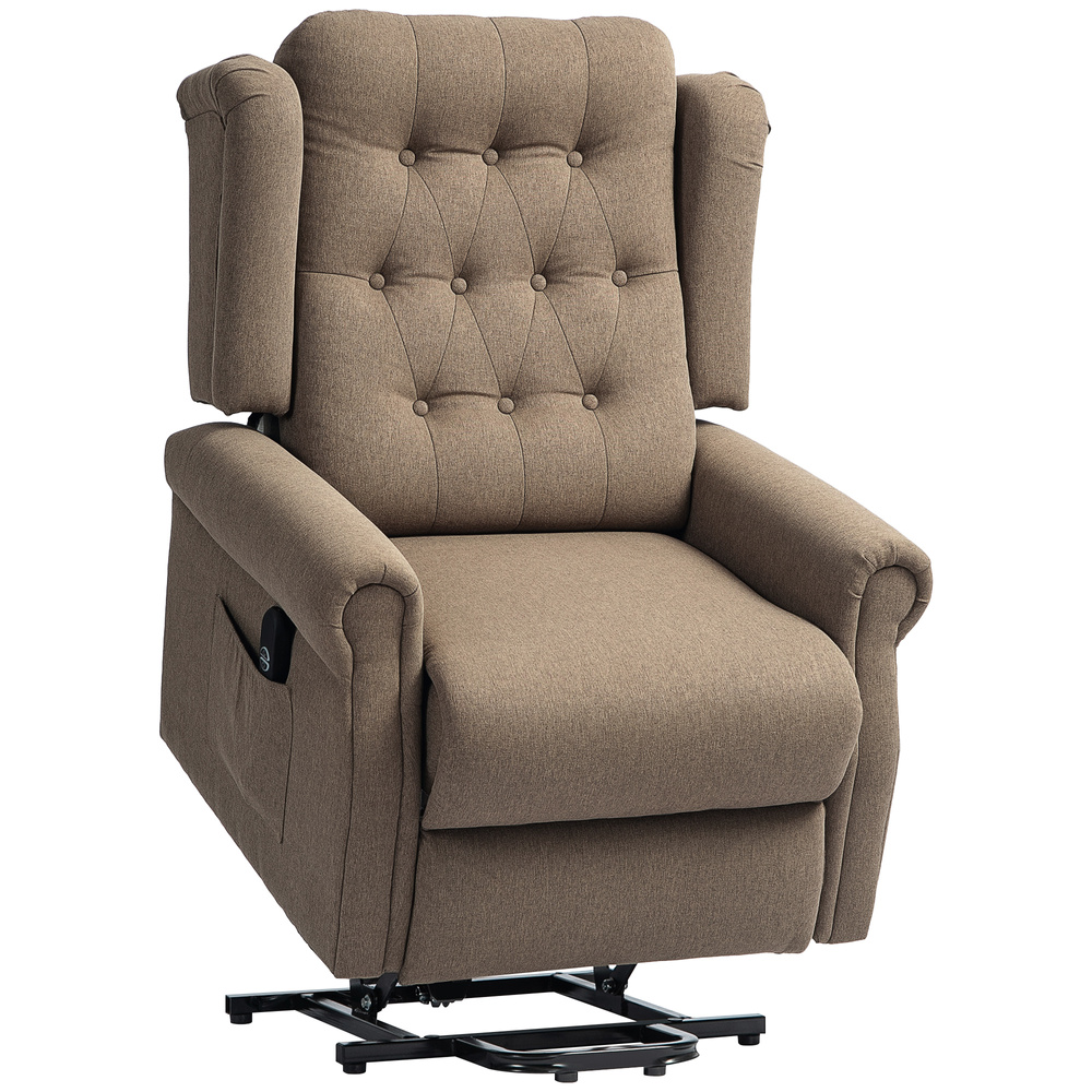 HOMCOM 45° Lifting Riser and Recliner Armchair - Dark Brown
