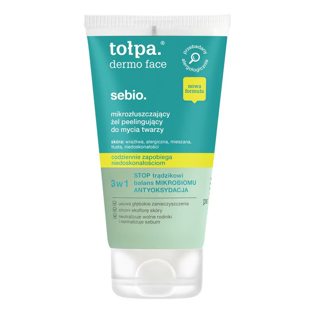 Tołpa dermo face sebio. mikrozłuszczający żel peelingujący do mycia twarzy, 150ml