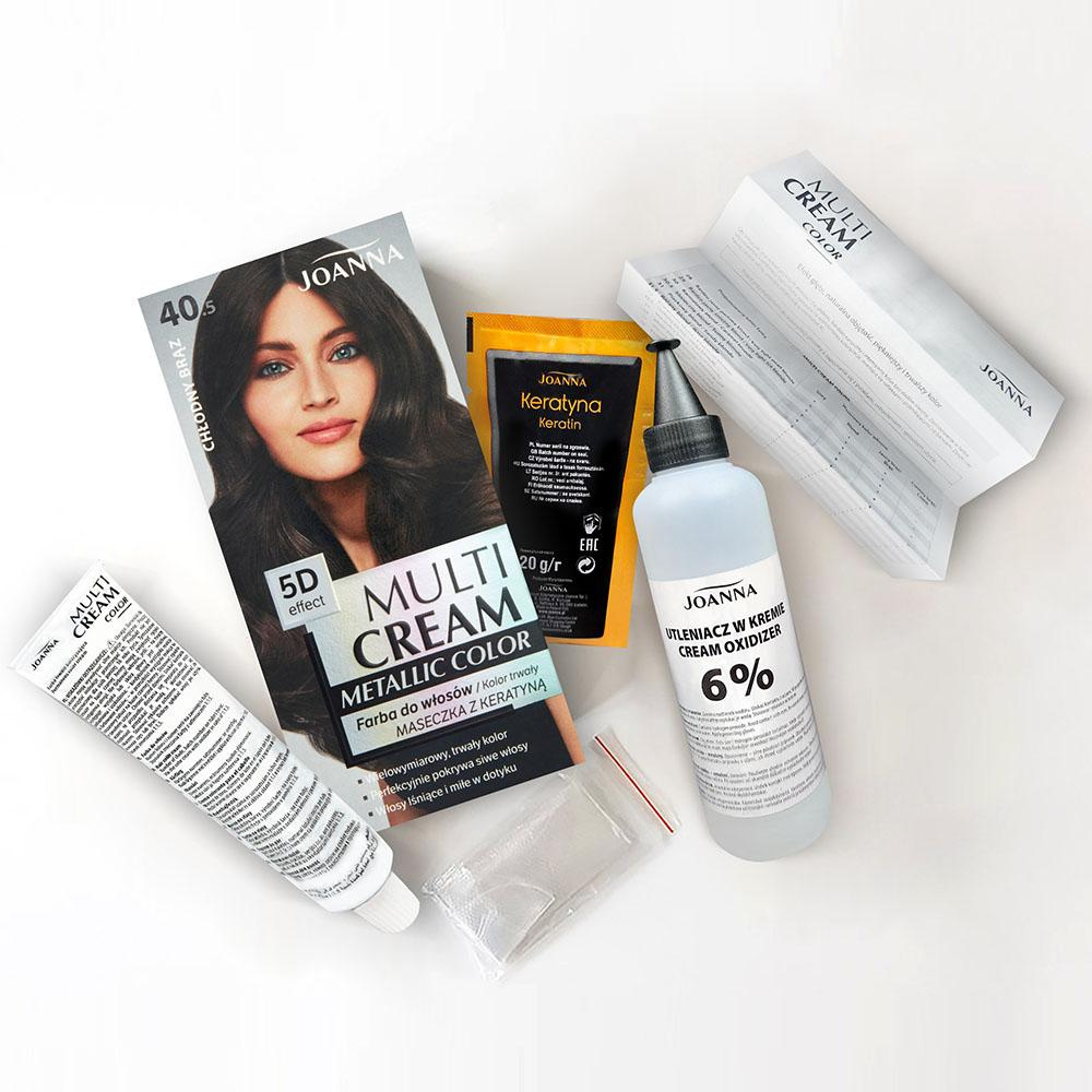 Joanna Multi Cream Color Hair Dye with 5D Effect with Long-Lasting Effect No. 40.5 Cool Brown 1 Piece