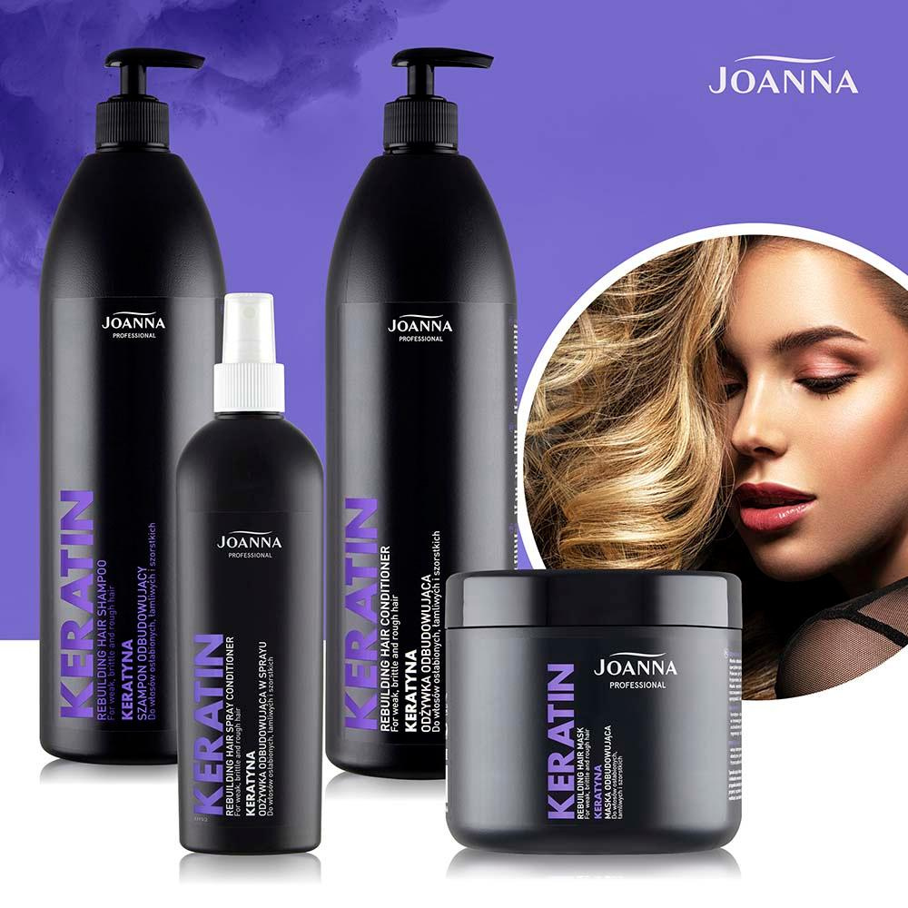 Joanna Professional Keratin Rebuilding Shampoo for Weakened and Brittle Hair 1000ml