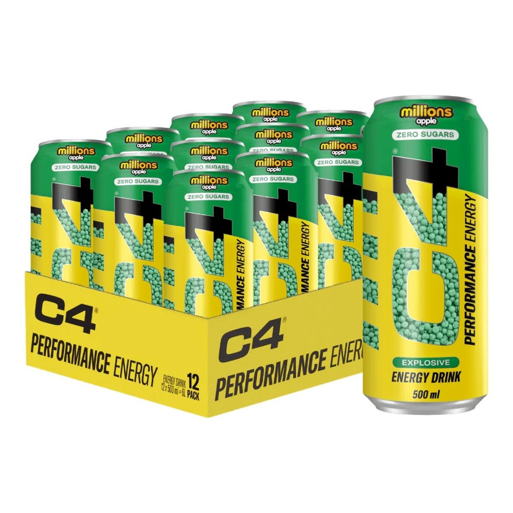 Cellucor C4 Performance Energy Drink Millions Apple For Performance and Focus 12 x 500ml