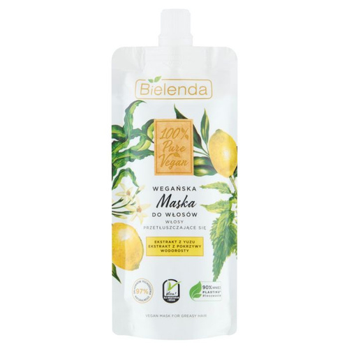 Bielenda 100% Pure Vegan Hair Mask for Oily Hair Restoring Shine 125ml