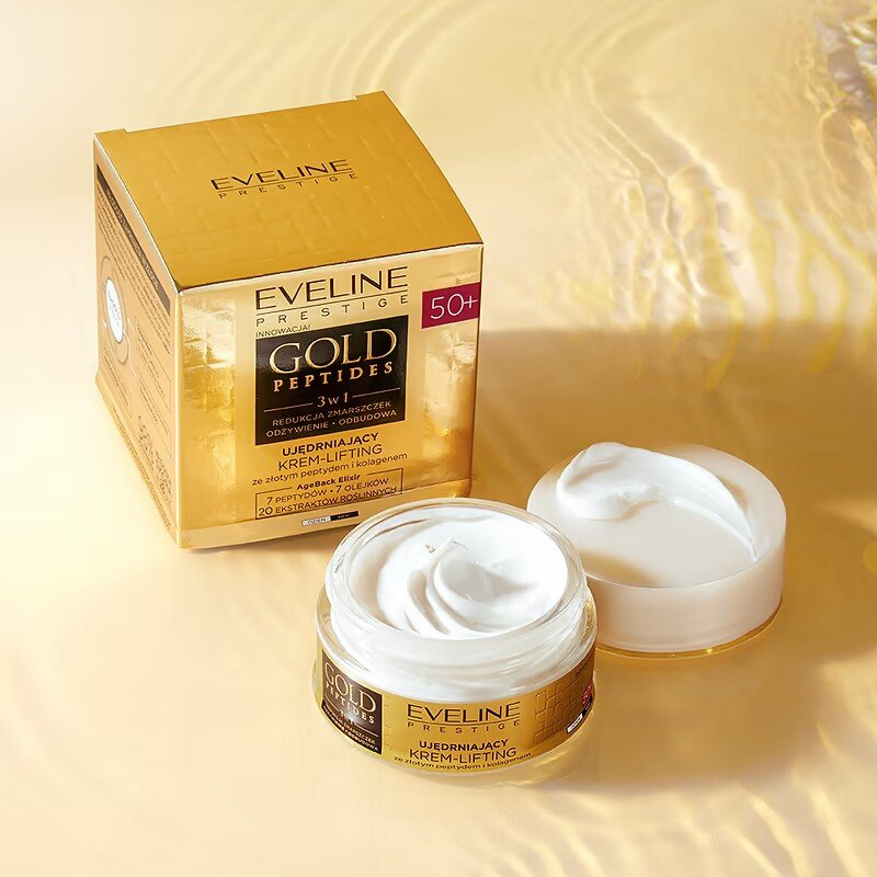 Eveline Gold Peptides 3in1 Firming Cream-Lifting with Gold Peptide and Collagen 50+ Day and Night 50ml