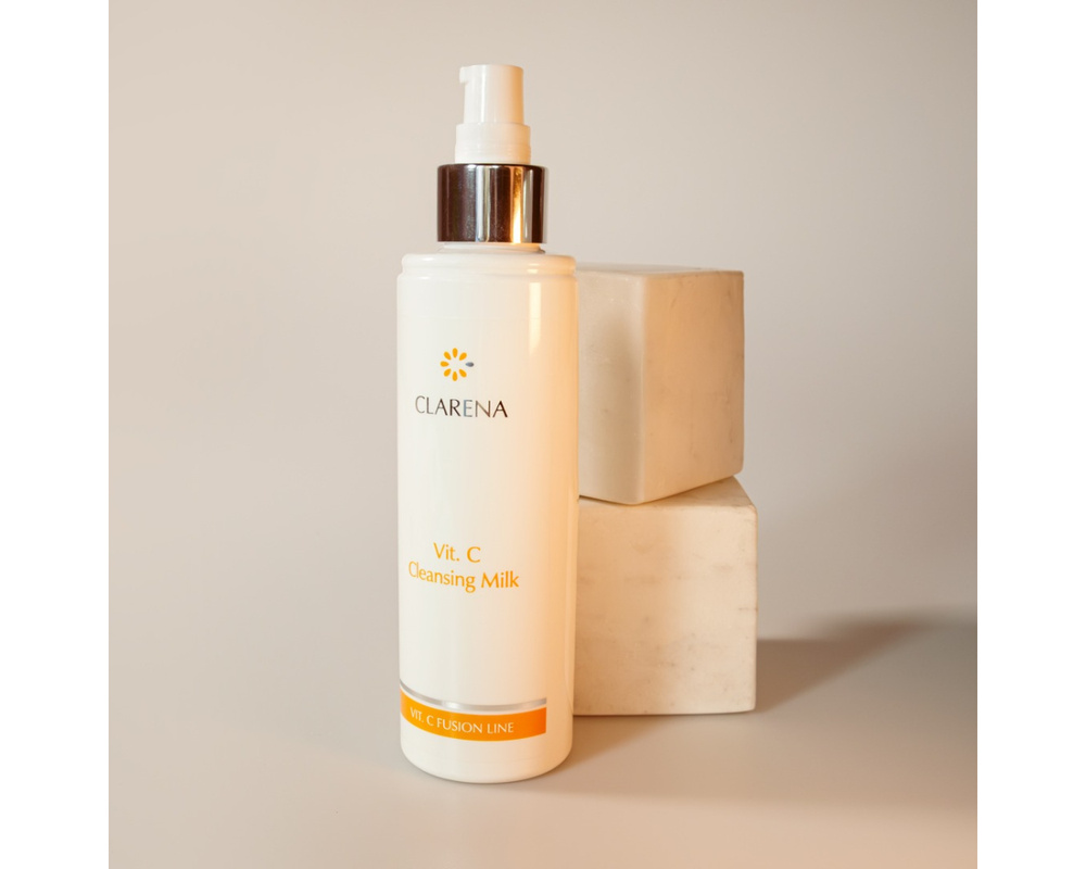 Clarena Vit C Fusion Line Mleczko do Demakijażu z Witaminą C Rozświetlenie dla Skóry Zmęczonej 200ml