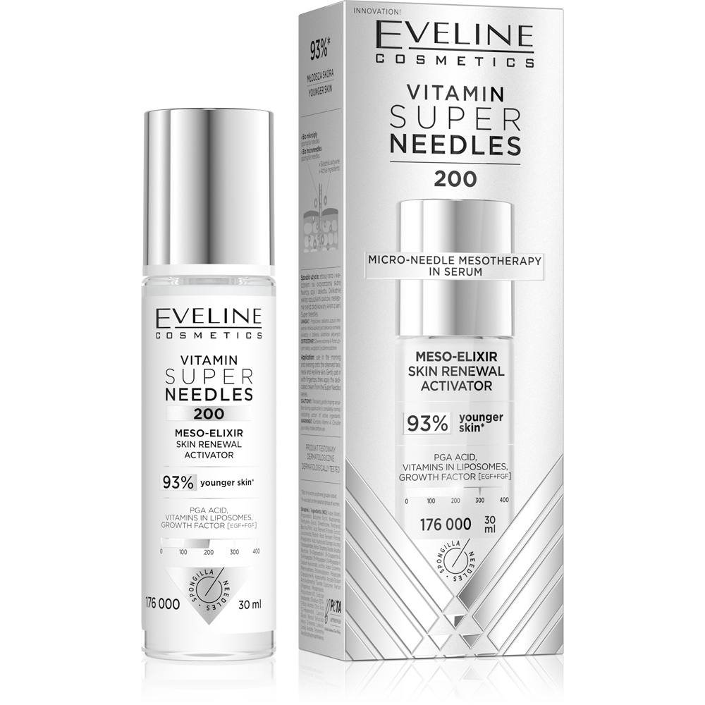 Eveline Super Needles Vitamin 200 Mezo-Eliksir Aktywator Odnowy Skóry 30ml