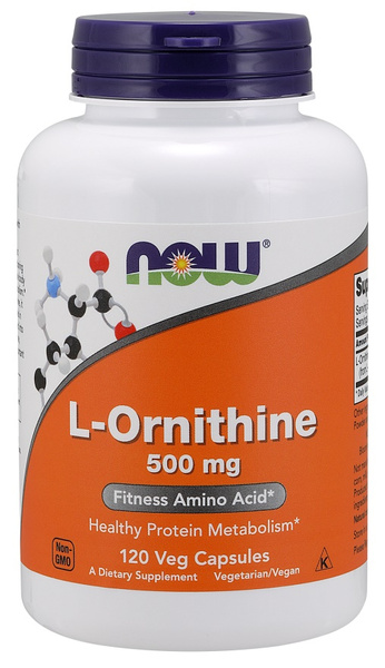NOW Foods L-Ornithine 500 mg Supports Detoxification Recovery and Stress Resistance 120 vcaps