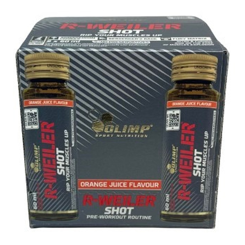 Olimp Nutrition R-Weiler Shot Pre-workout in a Liquid for Energy and Focus Orange Flavour 9 x 60 ml