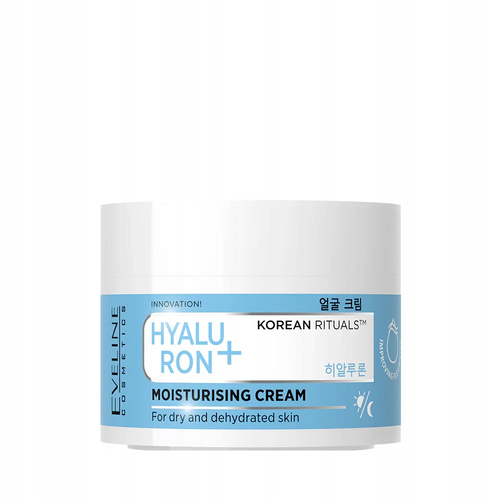 Eveline Korean Rituals Nawilżający Krem do Twarzy Hyaluron+ dla Skóry Suchej i Odwodnionej na Dzień i na Noc 50ml