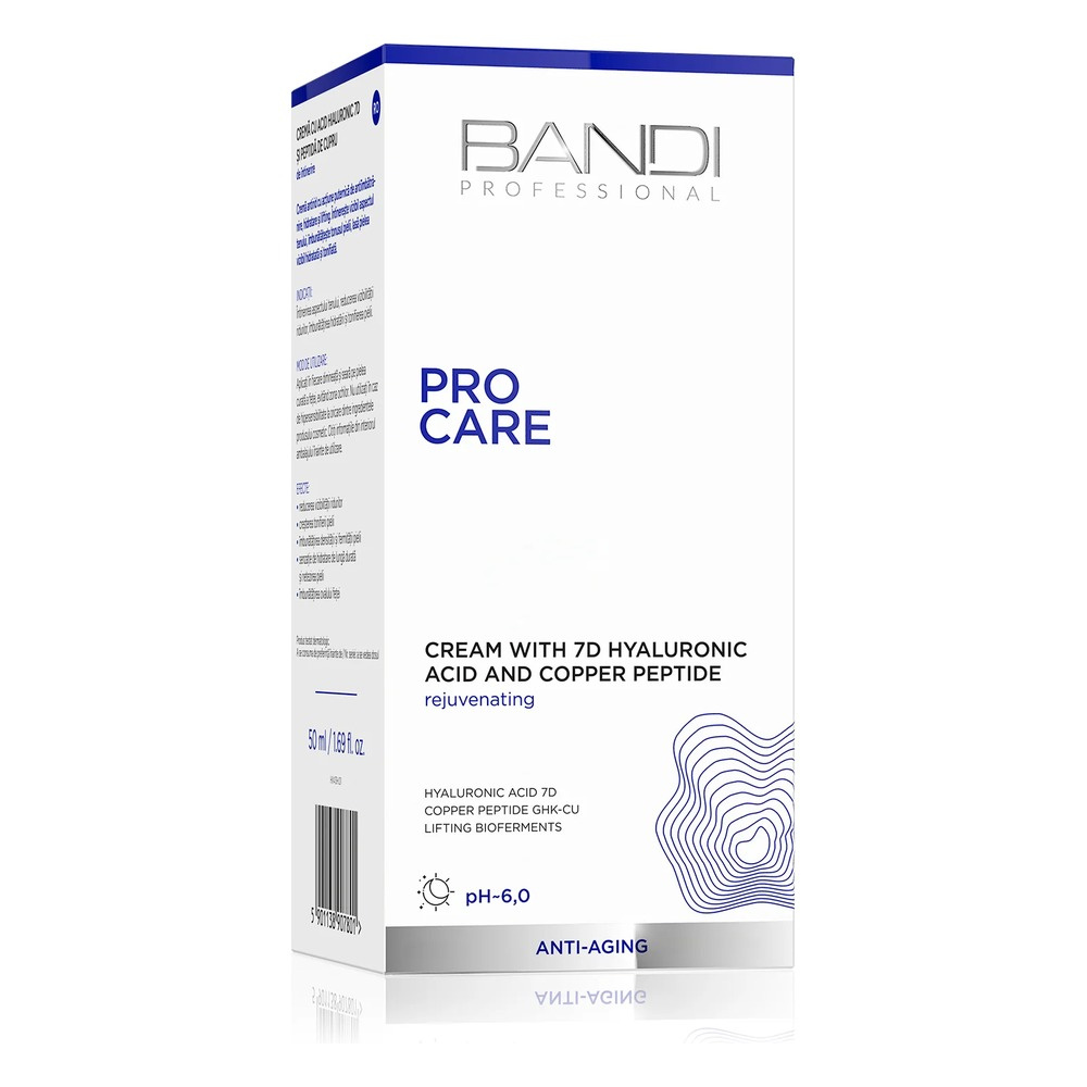 Bandi Pro Care Krem do Twarzy z Kwasem Hialuronowym 7D i Peptydem Miedziowym dla Skóry Dojrzałej 50ml