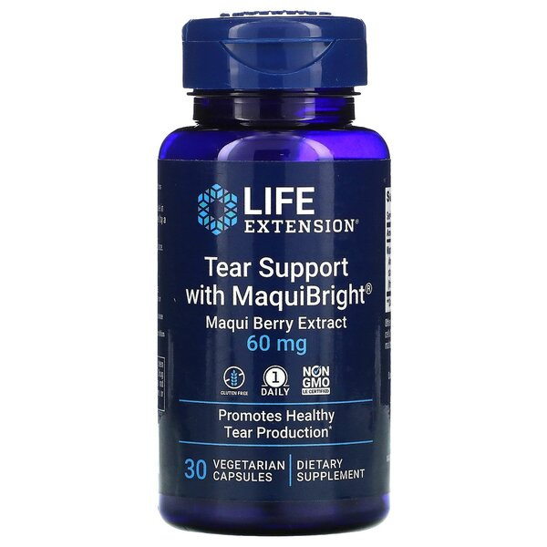 Life Extension Tear Support with MaquiBright Maqui Berry Extract for Eye Health 30 Vcaps