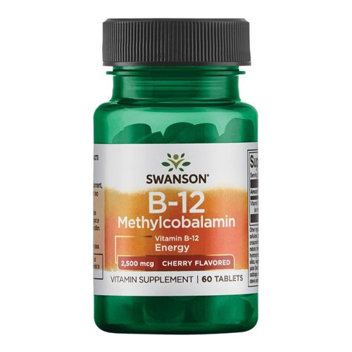 Swanson Vitamin B-12 Methylcobalamin 2500mcg Cherry 60 Tablets