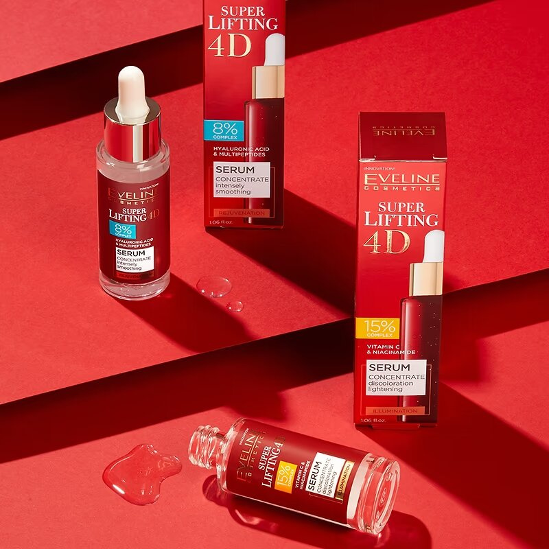 Eveline Super Lifting 4D 15% Complex Serum Concentrate Brightening Discolorations for Mature Skin 30ml