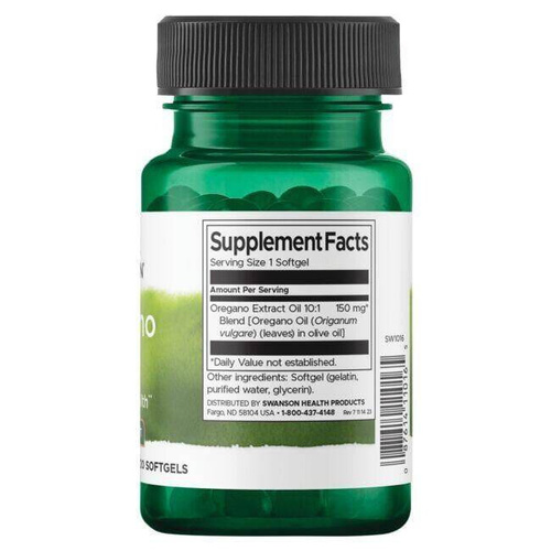 Swanson Oregano Oil 10:1 Extract 120 Softgels
