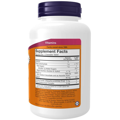 Now Foods Vitamin C-500 Chewable Berry Cherry Flavor 100 Tablets