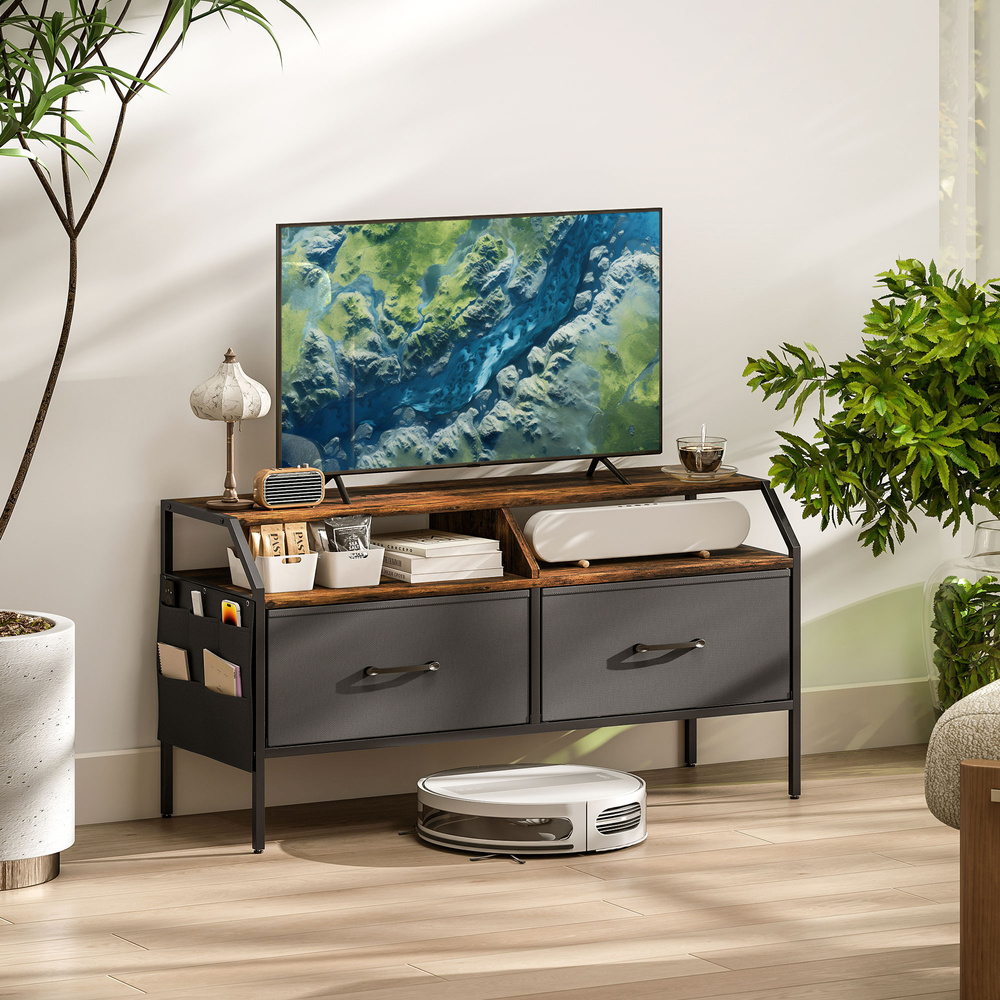HOMCOM Industrial-Style TV Stand Cabinet - Brown
