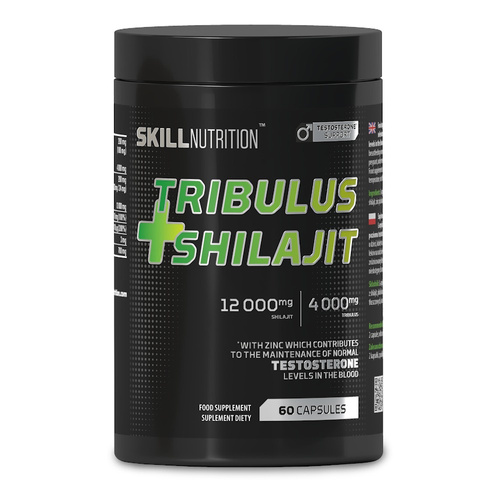 Skill Nutrition Tribulus + Shilajit Supplement For Vitality and Testosterone Levels 60 Vegan Caps