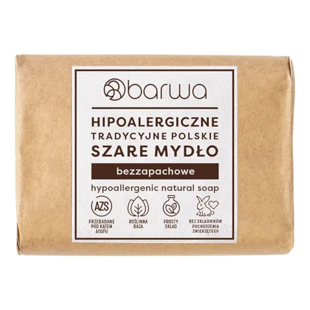 Barwa Hipoalergiczne Tradycyjne Polskie Szare Mydło na Bazie Roślinnej 100g