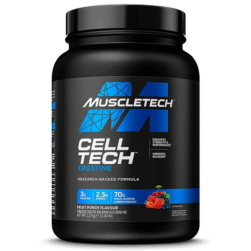 MuscleTech Cell-Tech Creatine New Formula Fruit Punch Powder for Athletes 2270g