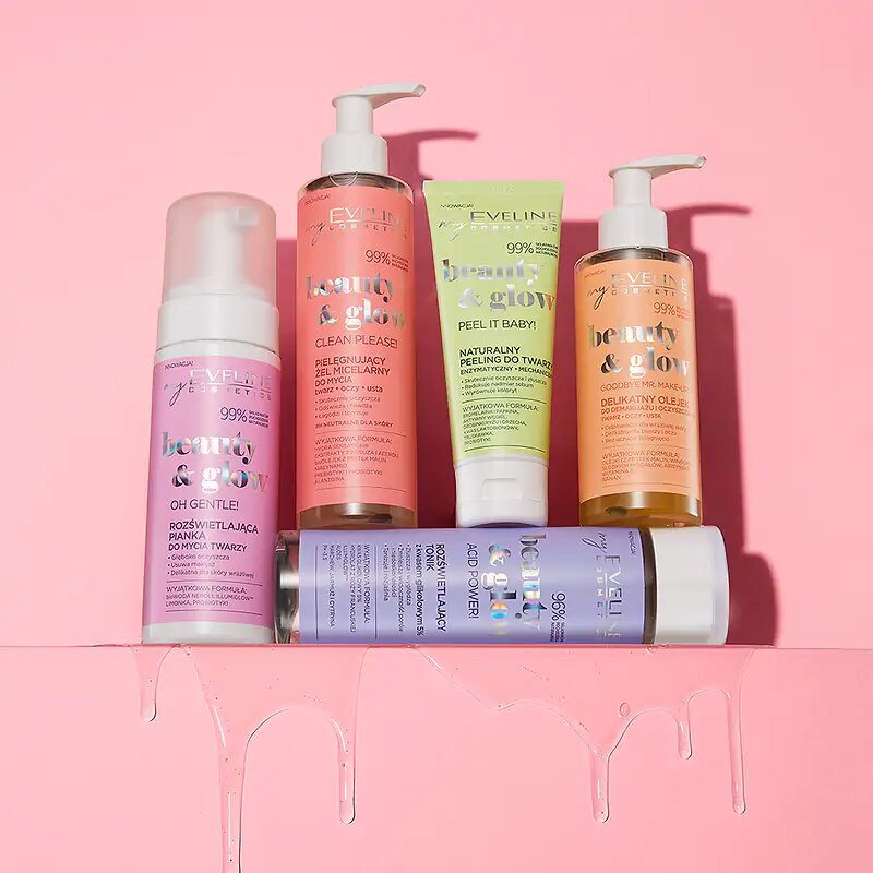 Eveline Beauty & Glow Acid Power! Rozświetlający Tonik z Kwasem Glikolowym 5% dla Każdego Rodzaju Skóry 200ml