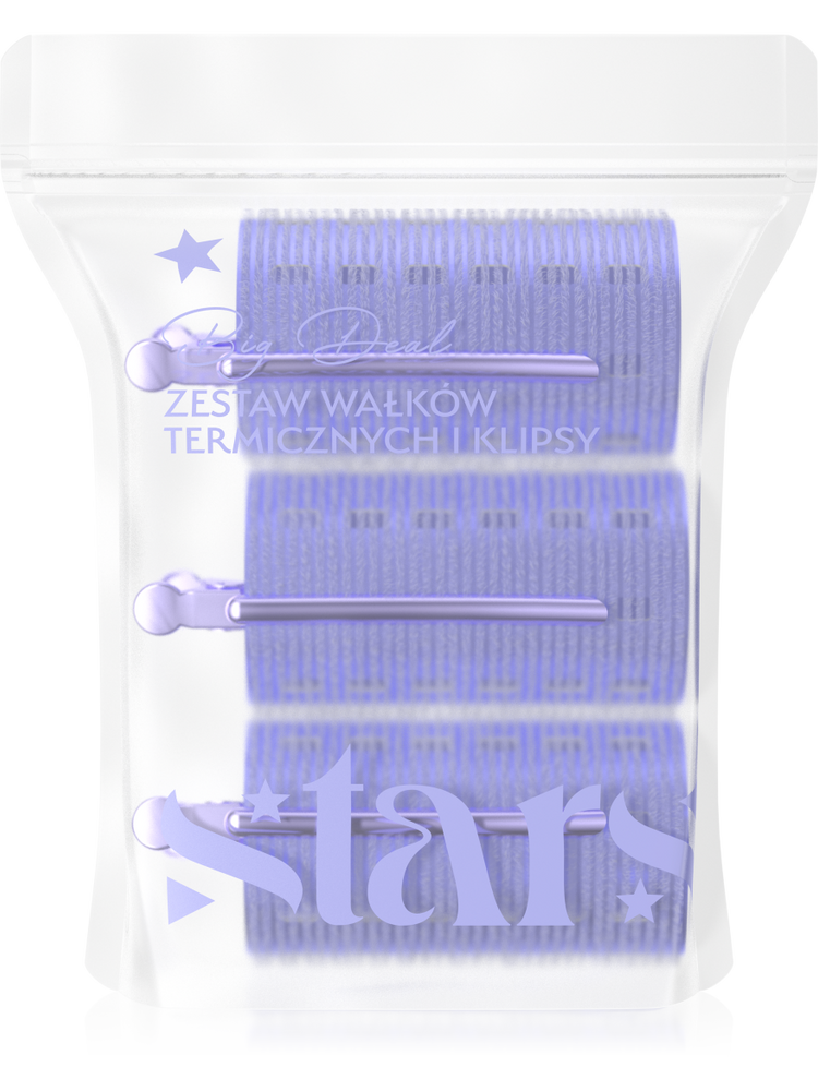 Stars Big Deal Zestaw Wałków Termicznych 3 szt 9x5 cm i Klipsy 3 szt