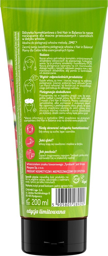 OnlyBio x Tymbark Hair in Balance Edycja Limitowana Odżywka Humektantowa Jabłko-Arbuz 200ml