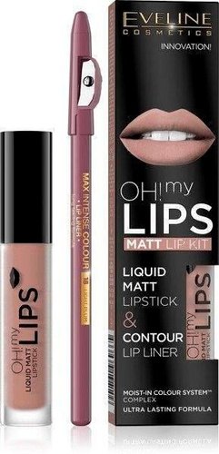 Eveline Oh My Lips Matt Pomadka w Płynie i Kredka Nr 08 Lovely Rose 1 Sztuka