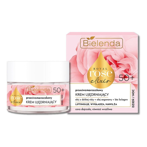 Bielenda Royal Rose Elixir Anti-Wrinkle Firming Face Cream for Mature and Sensitive Skin Day and Night 50+ 50 ml