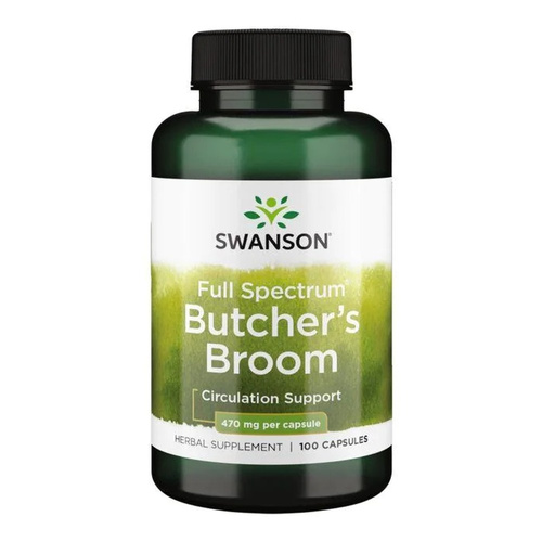 Swanson Full Spectrum Butcher's Broom 470mg Ruszczyk Wspiera Zdrowie Nóg 100 Kapsułek