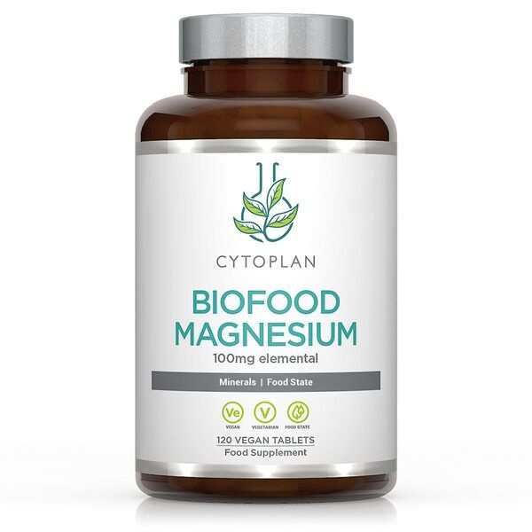 Cytoplan Biofood Magnez w Formie Food-Form Na Energię Mięśnie i Układ Nerwowy 120 Wegańskich Tabletek