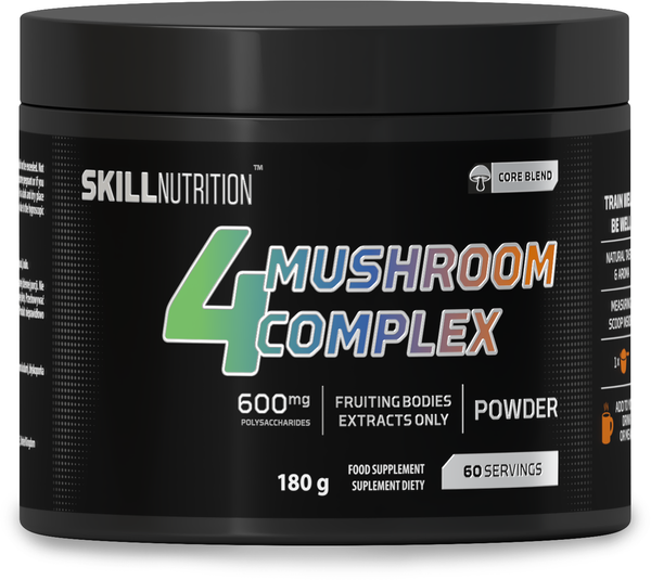 Skill Nutrition 4 Mushroom Complex Mushroom Extract Blend Powder For Daily Wellness Support 180g