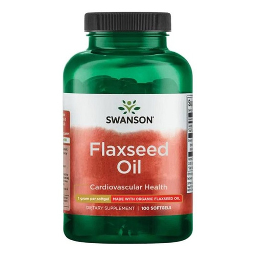 Swanson Flaxseed Oil 1000mg Olej Lniany 100 Kapsułek Best Before 31.10.26