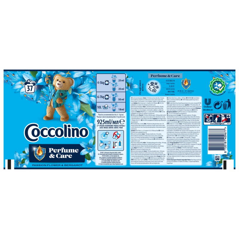 Coccolino Perfume & Care Passion Flower & Bergamot Fabric Softener Concentrate 925ml