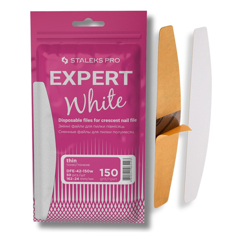 Staleks Pro Expert Wymienne Pilniki Białe do Pilnika Półksiężycowego EXPERT 42 50 Sztuk